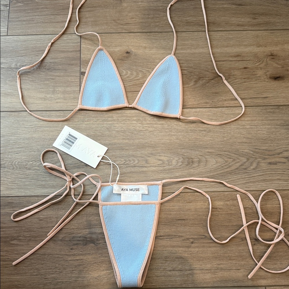 Aya Muse Blue and Pink Bikini Set